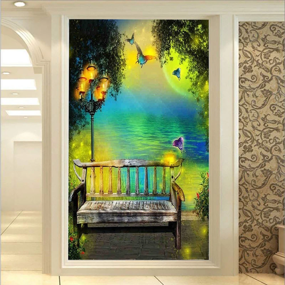 Полный Круглый Алмаз живопись пейзаж 5D мозаика Алмазная вышивка Звездное небо Diy