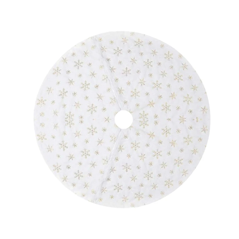 

78/90cm Christmas Tree Skirt Snowflake Sequins Carpet Base Floor Mat Cover Xmas New Year Party Decoration