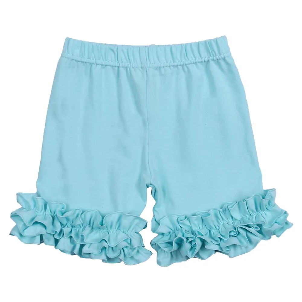 Летние однотонные брюки из 100% хлопка для маленьких девочек короткие на возраст 12