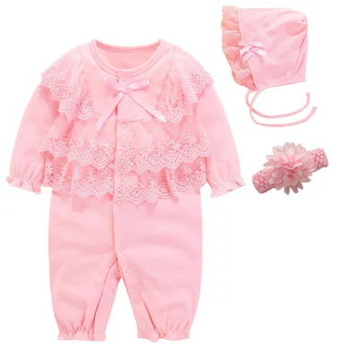 mode 3.3 pink Одежда для новорожденных девочек, хлопковый комбинезон с длинными рукавами, Осенний Детский костюм, комбинезон для новорожденных, для детей от 0 до 3 месяцев, стиль принцессы - Цвет: mode 3.3 pink