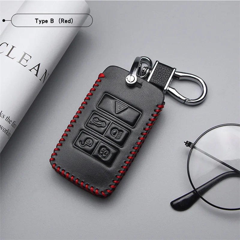 Genuine Leather Car Key Cover Case For Jaguar F Type XF XJ X XE Pace Land Rover Ring Protection Shell Accessories | Автомобили и