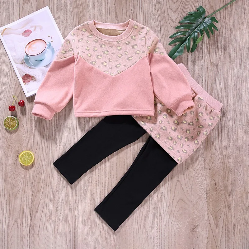 

Girls' Printed Color-blocking Jacket + Culottes Set Kids Boutique Clothing Wholesale Girls Clothing Set Toddler Girl Clothes