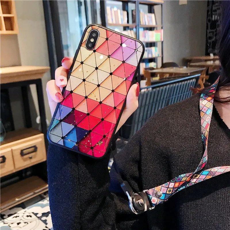 Роскошный эпоксидный глянцевый чехол для телефона iPhone 12 11 Pro X XR XS MAX 6 7 8 Plus SE2020 Samsung