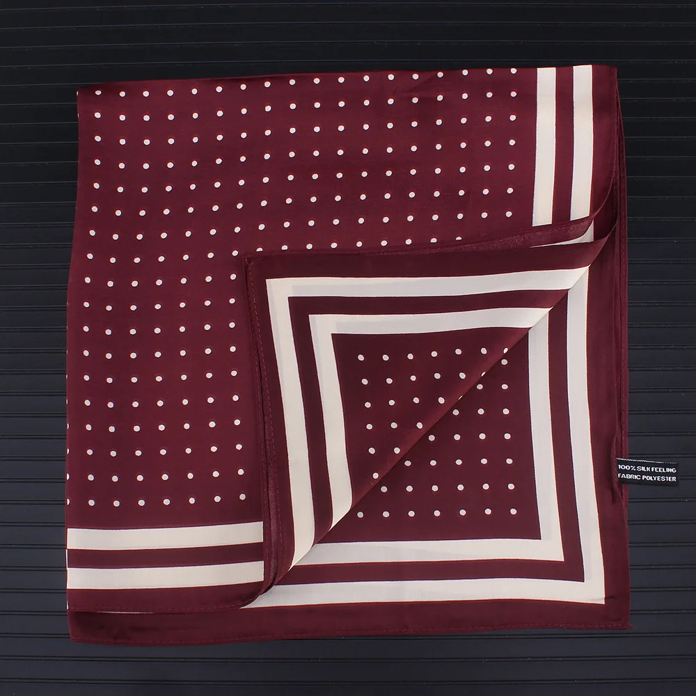 

55cm * 55cm Silk Square Scarf Women Element Bag Print Foulard Hijab Bandana Lady Neckerchief High Quality Silk Dot