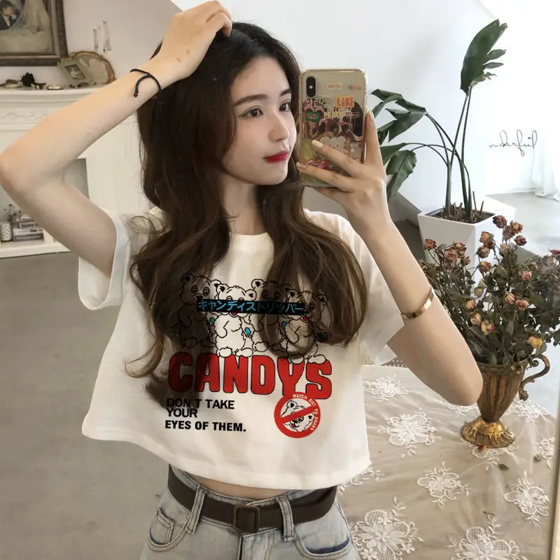 

Women's Autumn Clothing New Pure Cotton Short Sleeve Ins Top Women's Clothing 2021 New Trendy Student Loose Slimming T-shirt