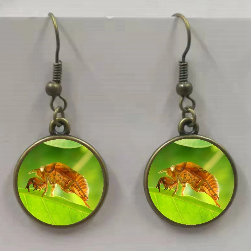 Модные психоделические серьги цикады с насекомыми на удачу уникальные супер