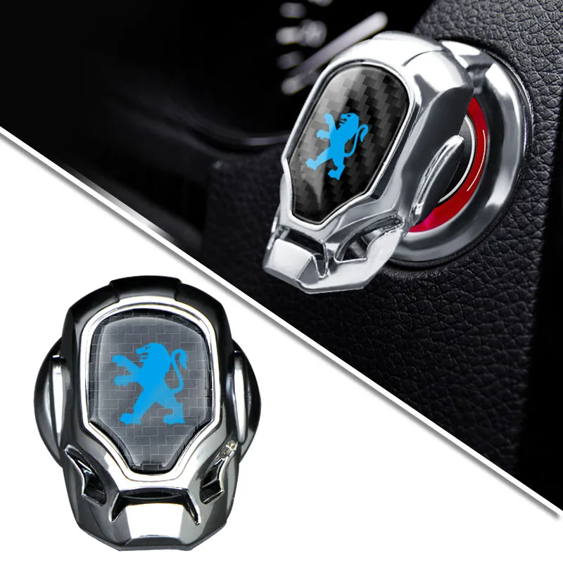 

Car Engine Ignition Start Stop Push Button Cover Trim Stickers for Peugeot 301 307 Sw 508 308 206 4007 2008 5008 2010 3008 2012