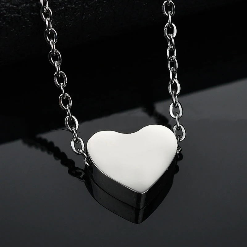Женский медальон из нержавеющей стали ожерелье с подвеской в форме сердца