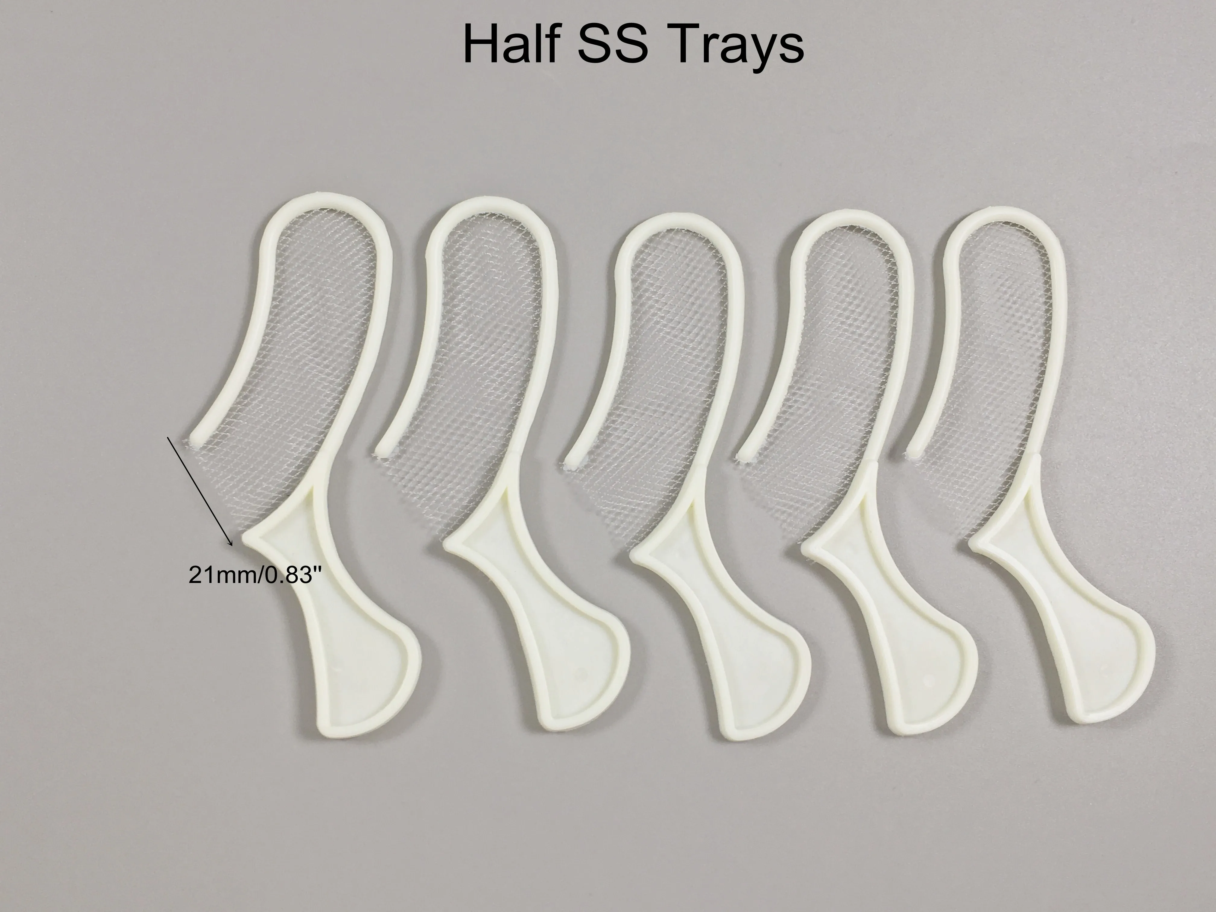 

Dental Bite Impression Trays Triple Registration White Denture Tray Net Half SS Sideless Posterior