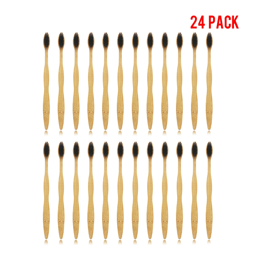 24 шт. бамбуковые зубные щётки с мягкой щетиной | Красота и здоровье