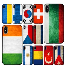 Флаги мира логотип черный чехол ТПУ для iPhone 5 5S 6 6s 7 8 Plus X XS XR 11 Pro