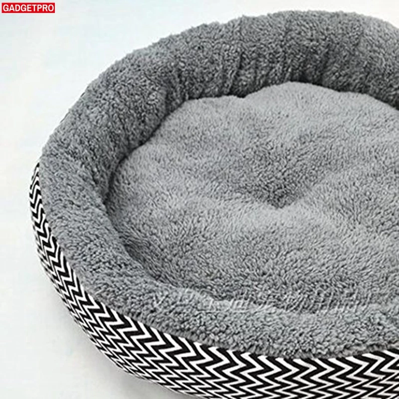 Gadetpro 2 цвета круглая мягкая домашняя кровать для собак в полоску кошек и Размер S M