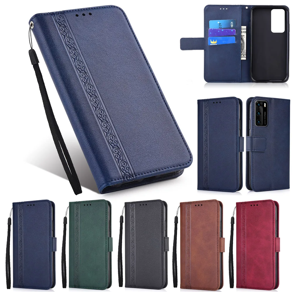Wallet Leather Case for Huawei P8 P9 Lite Mini P10 Plus P20 Pro P30 P40 Lite E Y5P Y6P Y6S Y7P Y7a Y8S Y8P Y9a Book Phone Bag
