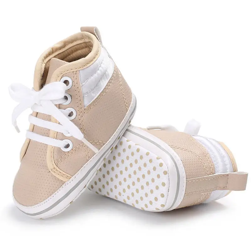 Кроссовки детские из искусственной кожи на шнуровке хлопковые |