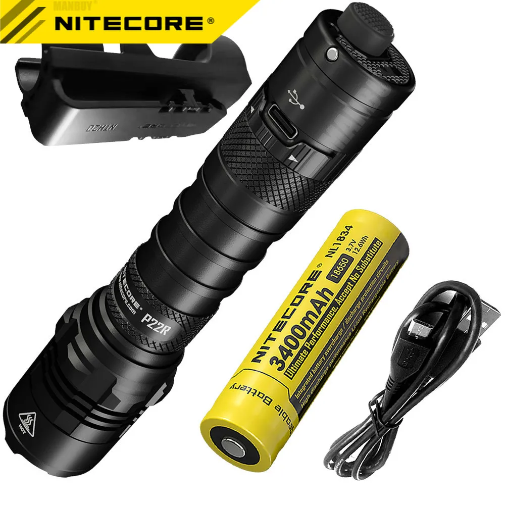 

NITECORE Spotlight P22R 3400mAh Battery Ultimate Performance USB Rechargeable LED Flashlight 1800 Lumens Outdoor Hunting Camping