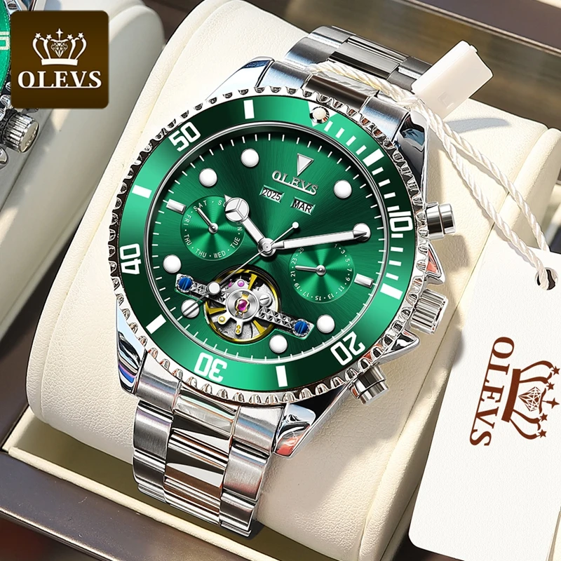 

OLEVS Men's Mechanical Watches Stainless Steel Waterproof Automatic Watch Top Brands Sports Men Watch relogio masculino