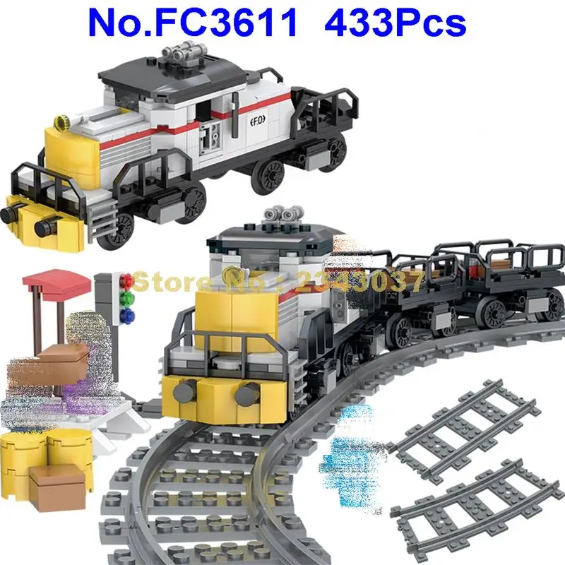 Fc3611 433 шт. техника city поезд грузовой мощность ж/д, строительные блоки, игрушка