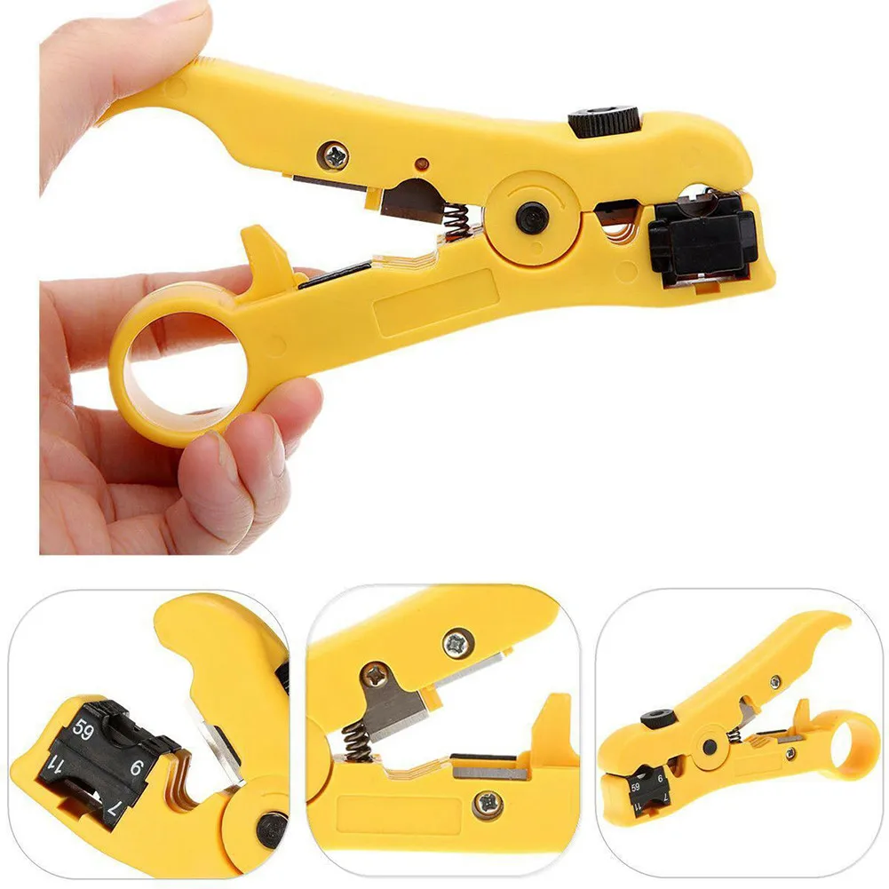 

Wire Stripper Rotary Coax Coaxial Cable Wire Cutter Stripper RG59 RG6 RG7 RG11 Stripping Tool Hand Tool Pliers