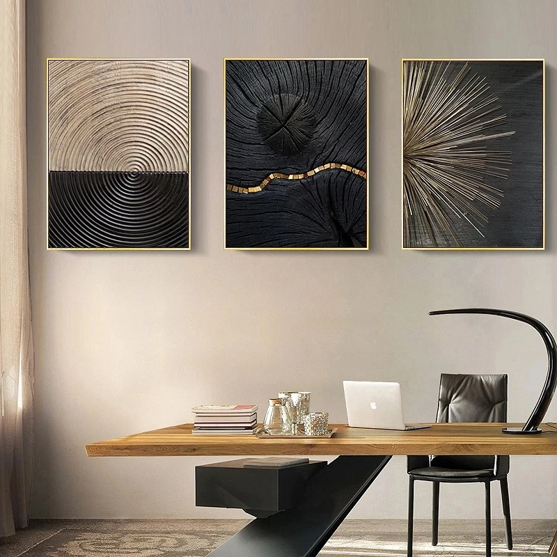 

Wood Grain Annual Rings Canvas Painting Abstract Nordic Posters and Prints Wall Art Pictures for Living Room Home Cuadros Decor