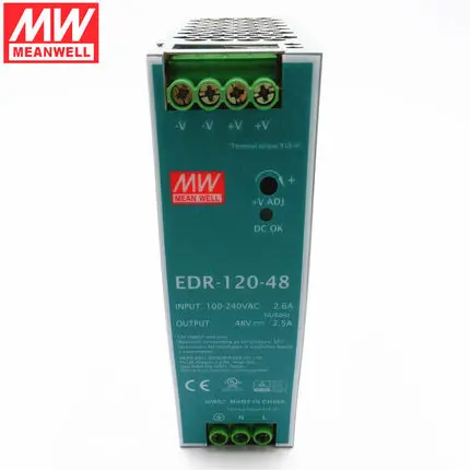

Mean Well EDR-120-48 meanwell 48V DC 2.5A 120W Single Output Industrial DIN RAIL Power Supply