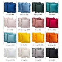lotus lace solid color velvet cushion cover pillowcase decor sofa throw pillows case home decor 45x45cmx2pcs cushion cover