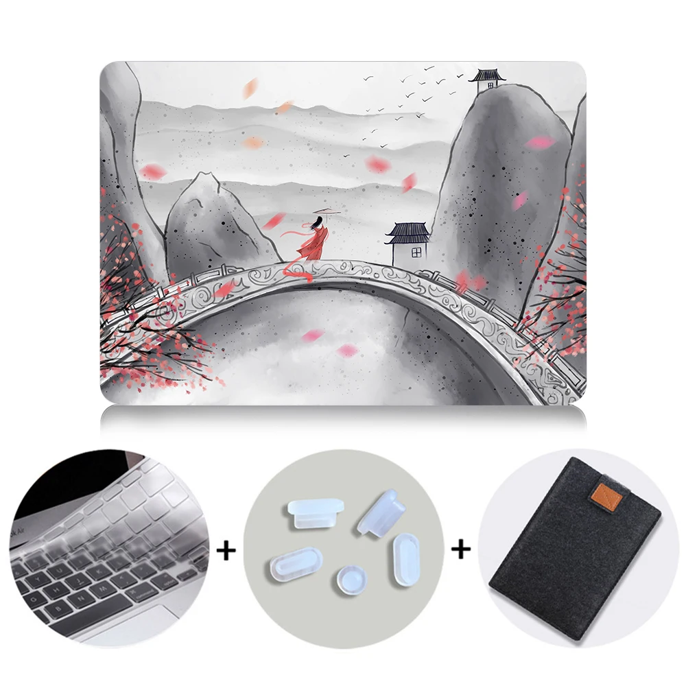 MB07 Жесткий чехол MTT с рисунком чернил для Macbook Air 11 13,3 Pro 13 15 retina, чехол для ноутбука Apple mac, чехол для книги, сумка для ноутбука 12 дюймов - Цвет: MB07