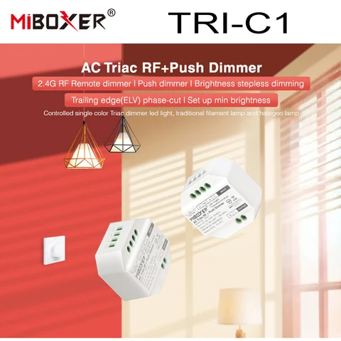 Miboxer TRI-C1 AC110V-220V 2,4 ГГц симистор радиочастотный беспроводной кнопочный светодиодный регулятор яркости для лампы
