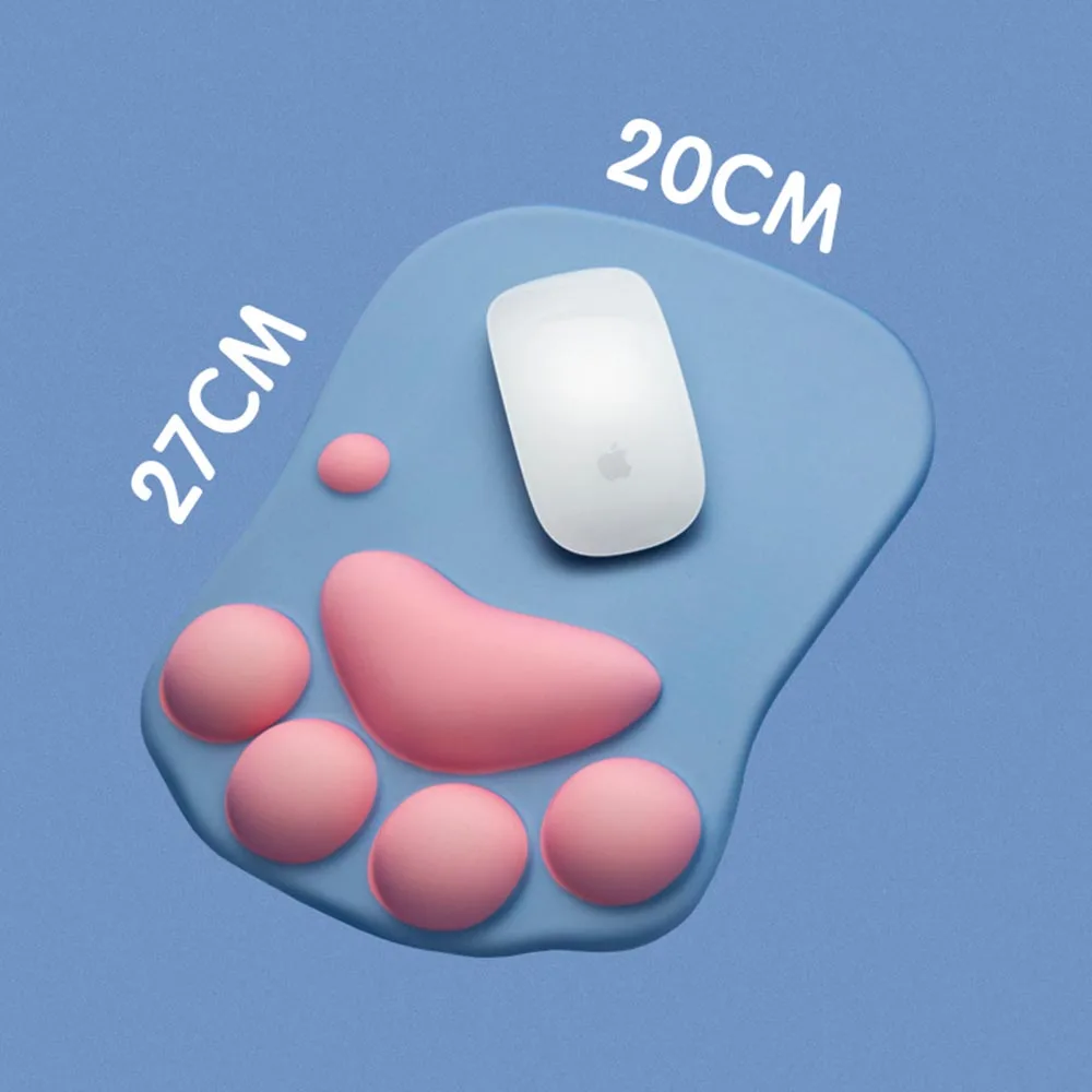 Разноцветный милый мягкий коврик для мыши с рисунком кошачьей лапы из пены