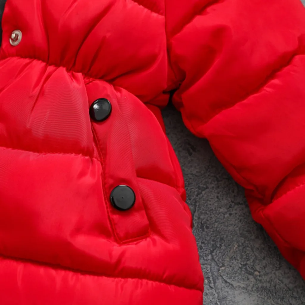 

Girls' warm padded jacket winter hot sale children's solid color hoodie zipper jacket warm padded jacket 40*