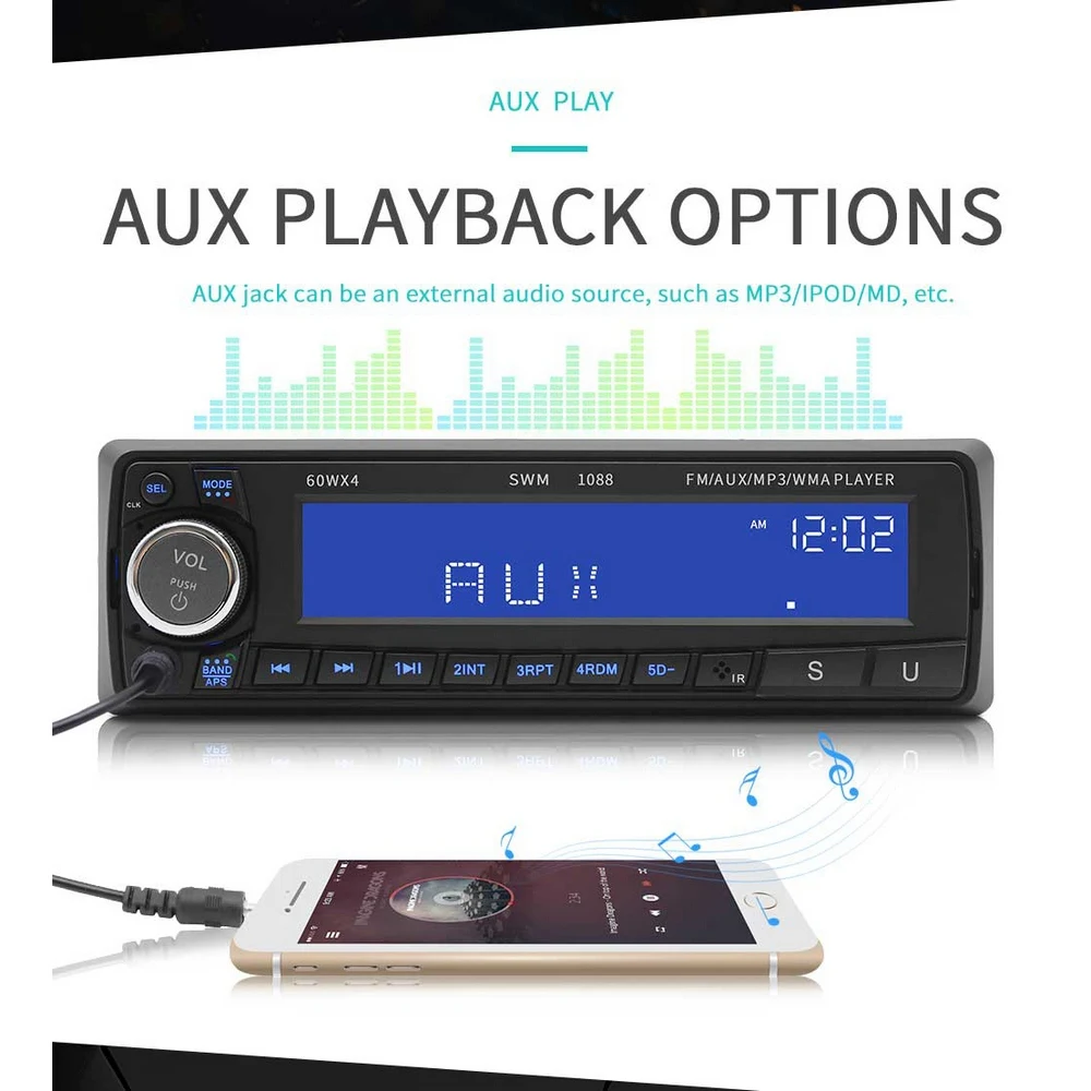 Автомагнитола Bluetooth Subwoof Stere с модулем платы радио USB TF FM Автомобильный MP3 плеер