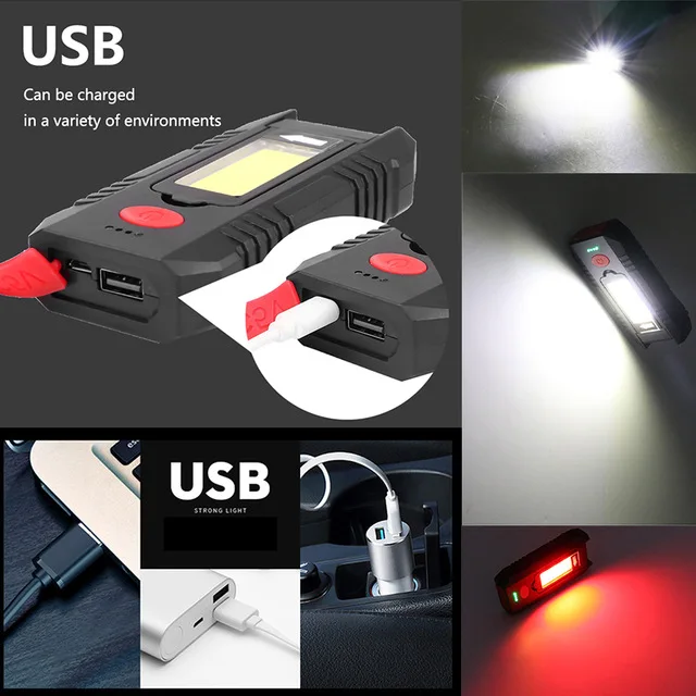 Портативный светодиодный светильник Красный портативный Рабочий 4 режима