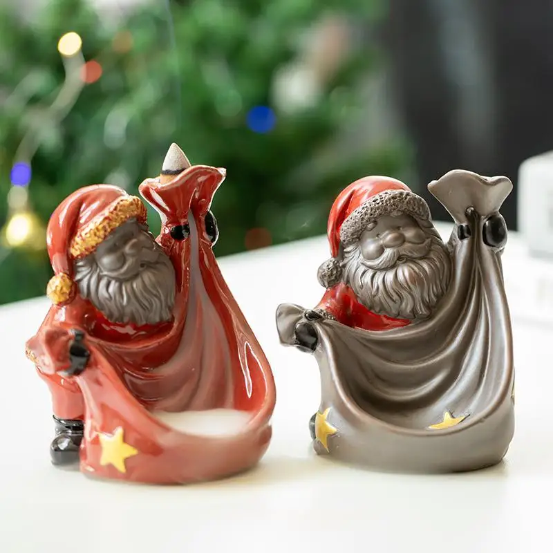 

Санта-Клаус фоновая горелка для благовоний рождественские украшения подарочный держатель домашний Декор Керамическая кадильница для аром...