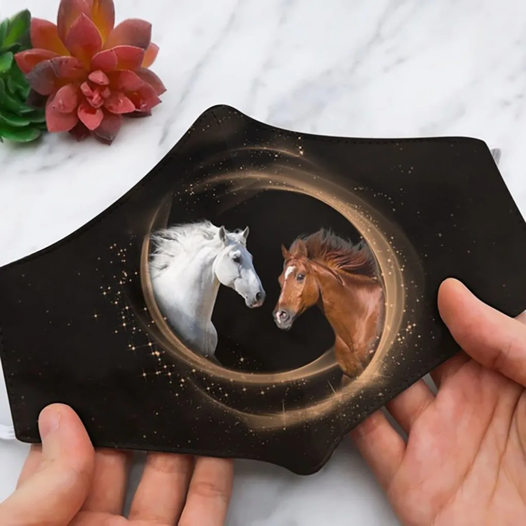 2020 маска для рта унисекс взрослых лошадей животных забавные выражения лица