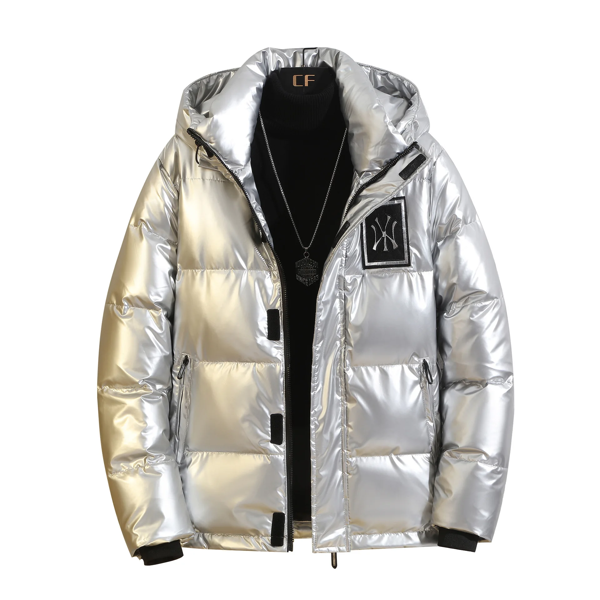 

down Short jacket the glossy han edition men hooded new men more handsome light winter coat popular
