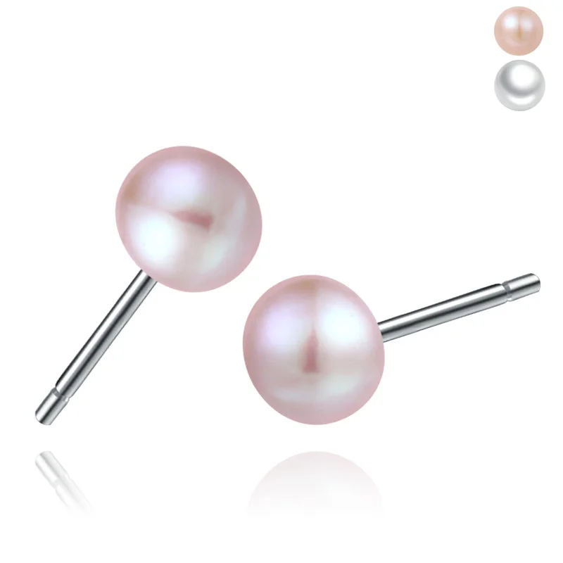 

Earings For Women 2021 Brand Jewelry 6mm/8mm 925 Sterling Silver Pearl Stud Earrings Pearl Earrings For Women