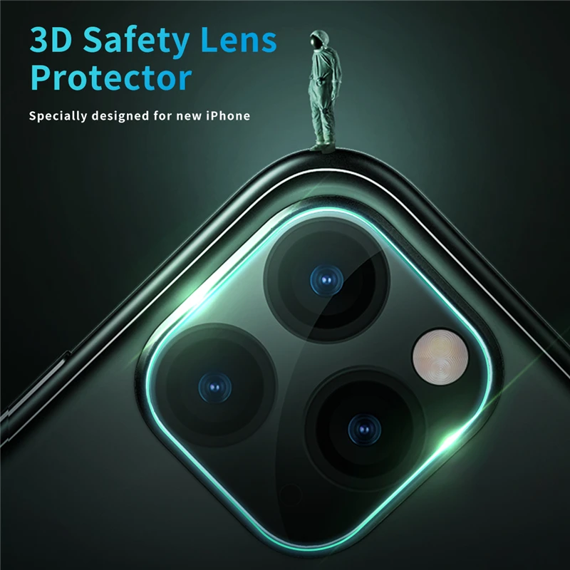 ROCK 2 шт 3D полная задняя крышка для объектива камеры Защита экрана для iPhone 11 Pro Max пленка из закаленного стекла алюминиевый чехол для объектива Защита