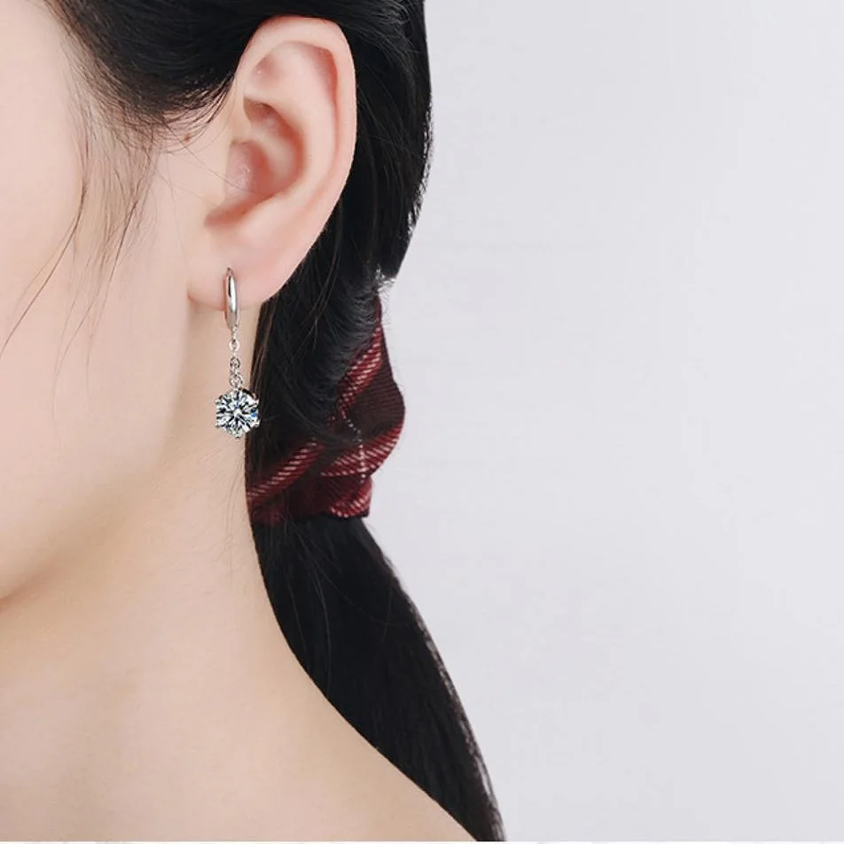 

New 925 Sterling Silver Fashion Jewelry AAA Zircon drill Earrings Woman's Classic Clothes With Gifts