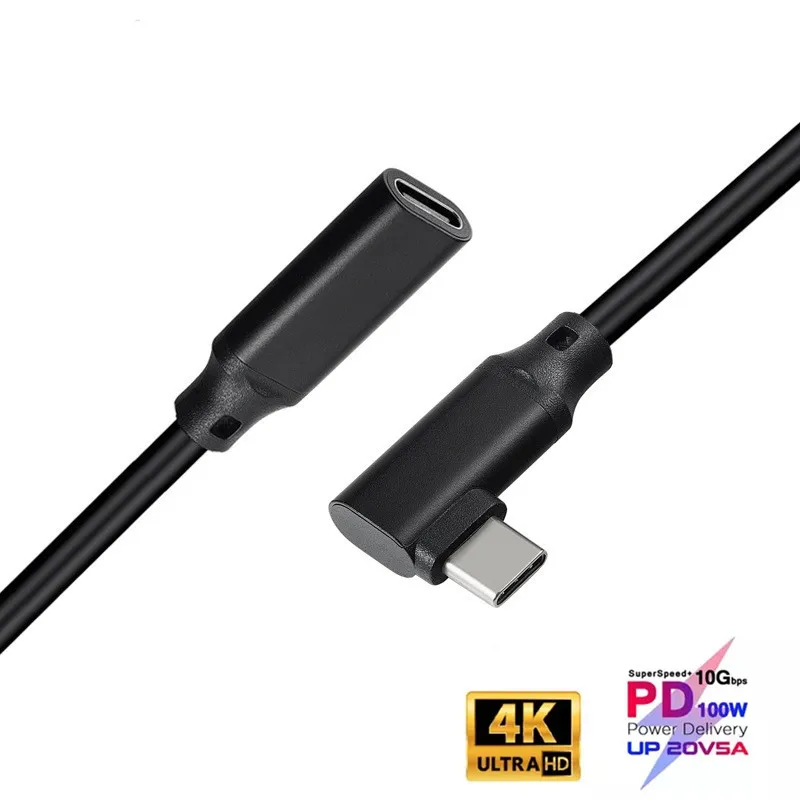 

0,2 м 0,5 м 1 м 2 м USB C Удлинительный кабель Быстрая Зарядка Тип C USB 3,1 кабель для передачи данных УДЛИНИТЕЛЬ шнур 4K HD передача штекер-гнездо