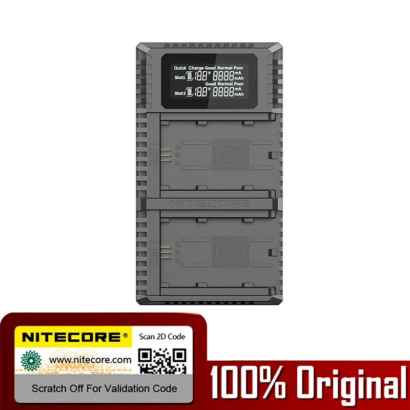 Nitecore USN4 Pro с двумя слототами USB QC зарядное устройство для sony a7 III a7R a9 (ILCE 9)