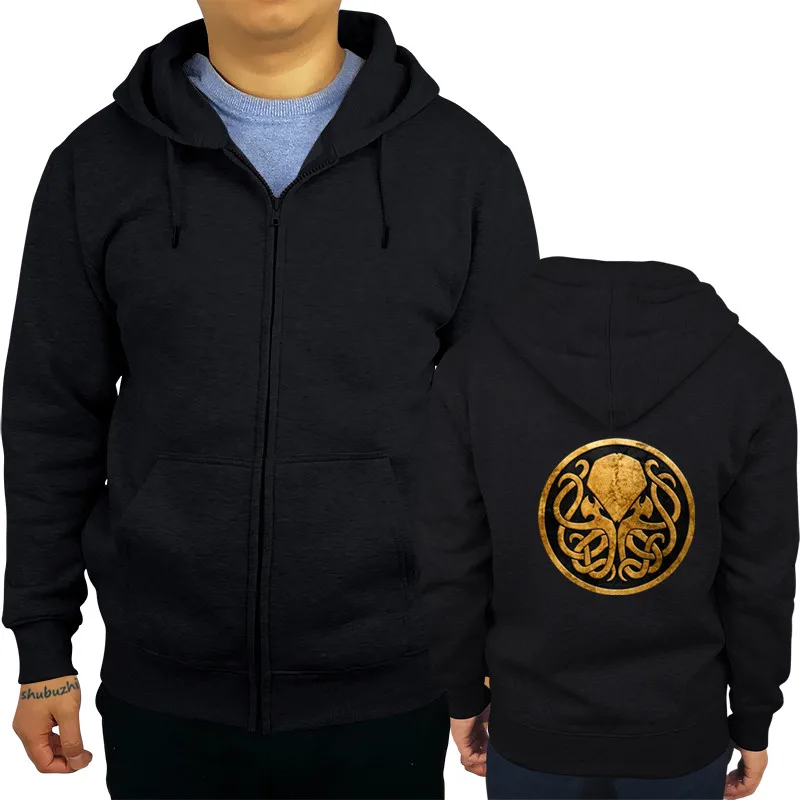 

Call Of Cthulhu Men hoodies Novelty brand Lovecraft Funny hoodies zipper Tops pattern print jacket sbz8101