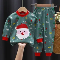new 1 3 years baby boy christmas clothes set kids long sleeve print shirts toddler green pants gentalmen suit kid santa outfit