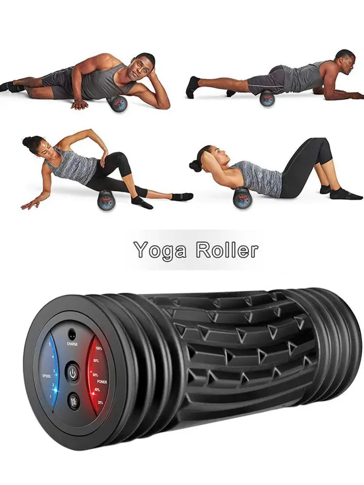High-end 5 Levels Electric Yoga Roller Muscle Relaxation Vibration Massager for Fitness Equipment Sports Beauty Health Massage | Спорт и
