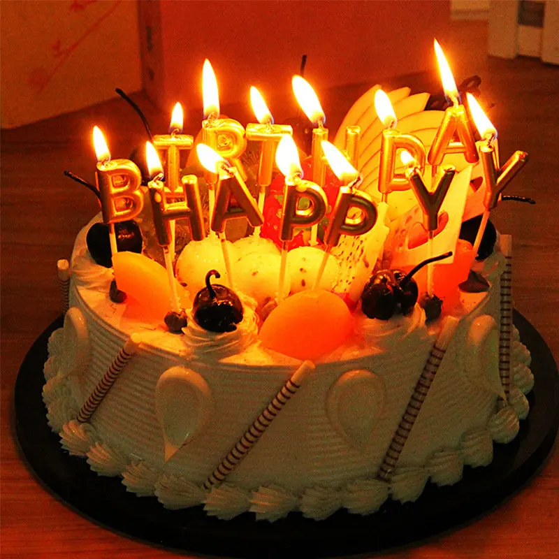 Розовые золотые серебряные красные с днем рождения надписью торт день