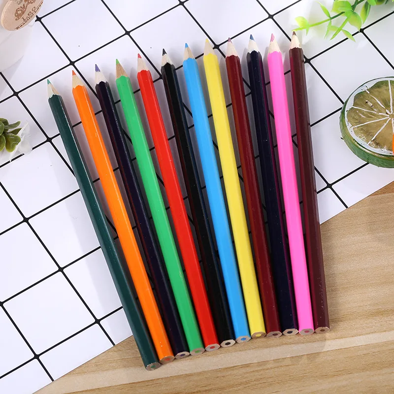 12 цветов Набор деревянных карандашей для рисования художника канцелярские