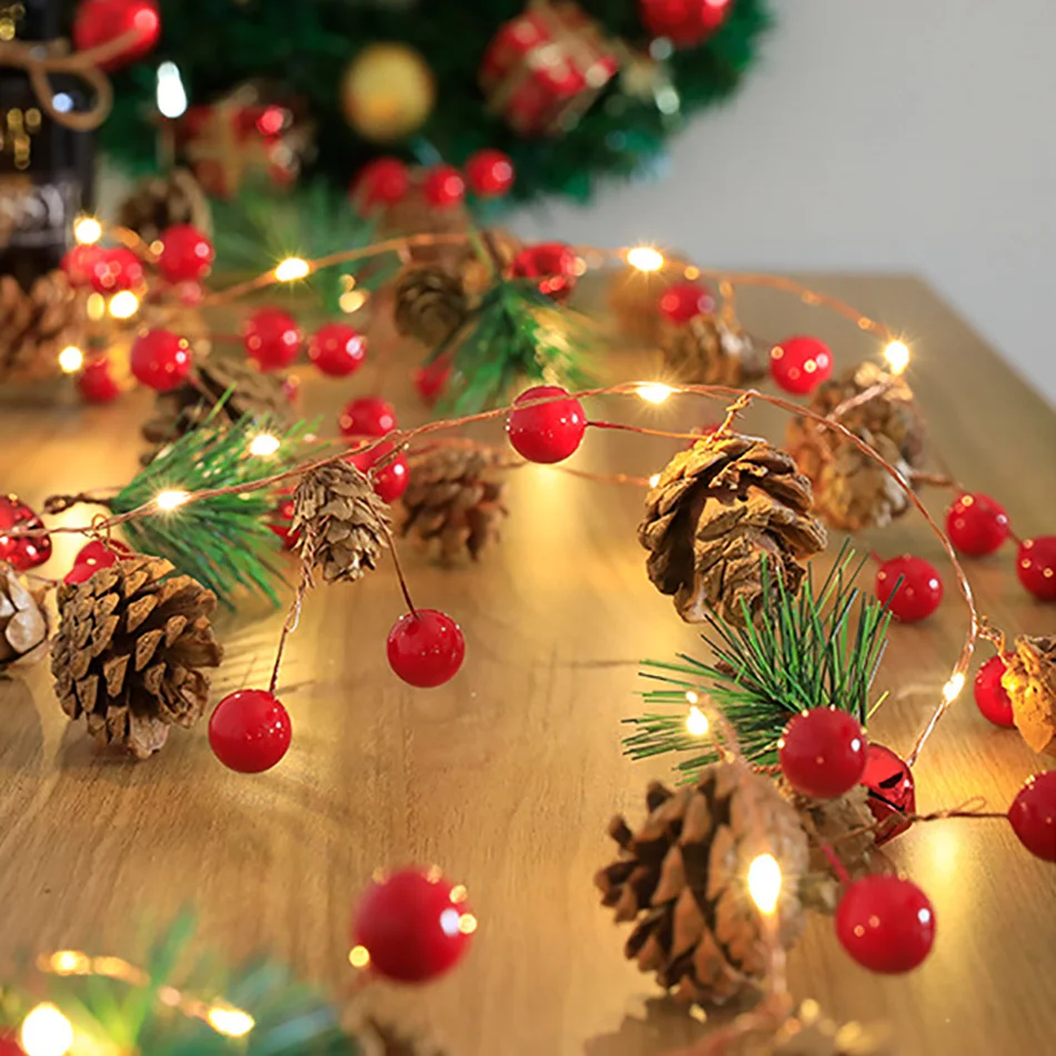 

Christmas Pine Cone LED Lamp String,Copper Wire String Light With Pine Needle Decorative,Festival String/Fairy Light