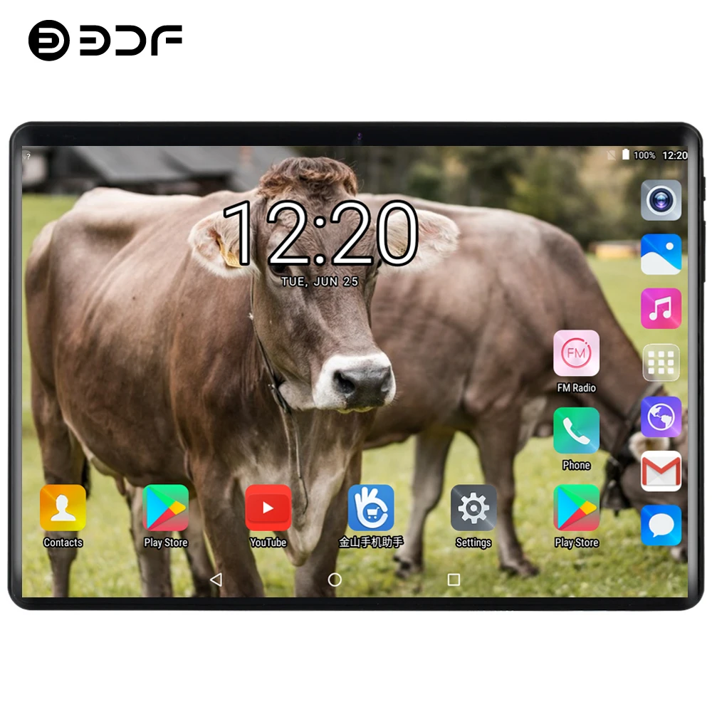 BDF 10 дюймов Android 9,0 планшетный ПК две sim-карты 4G Телефонный звонок планшет десять ядер 8 ГБ/128 Гб WiFi Bluetooth 10,1 МП Android планшет