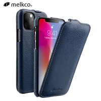 melkco genuine leather flip case for iphone 11 pro max mini 12 business vertical open real cow phone bag cover
