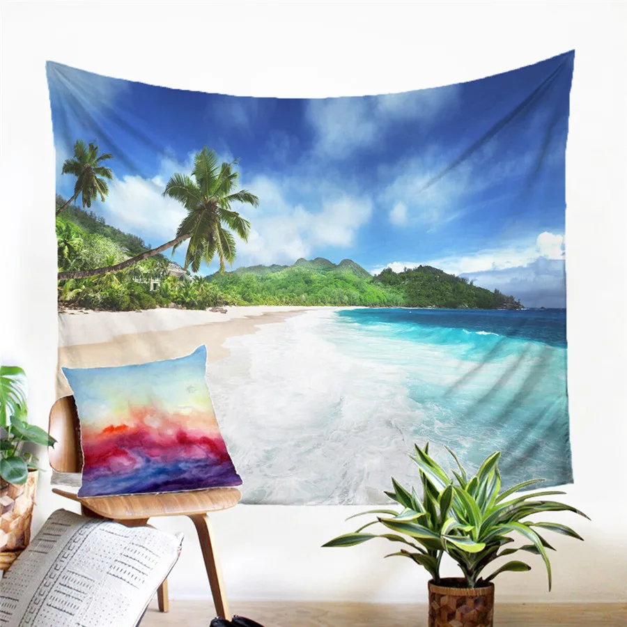 Настенный гобелен с морскими волнами ковер для песчаного пляжа и пикника