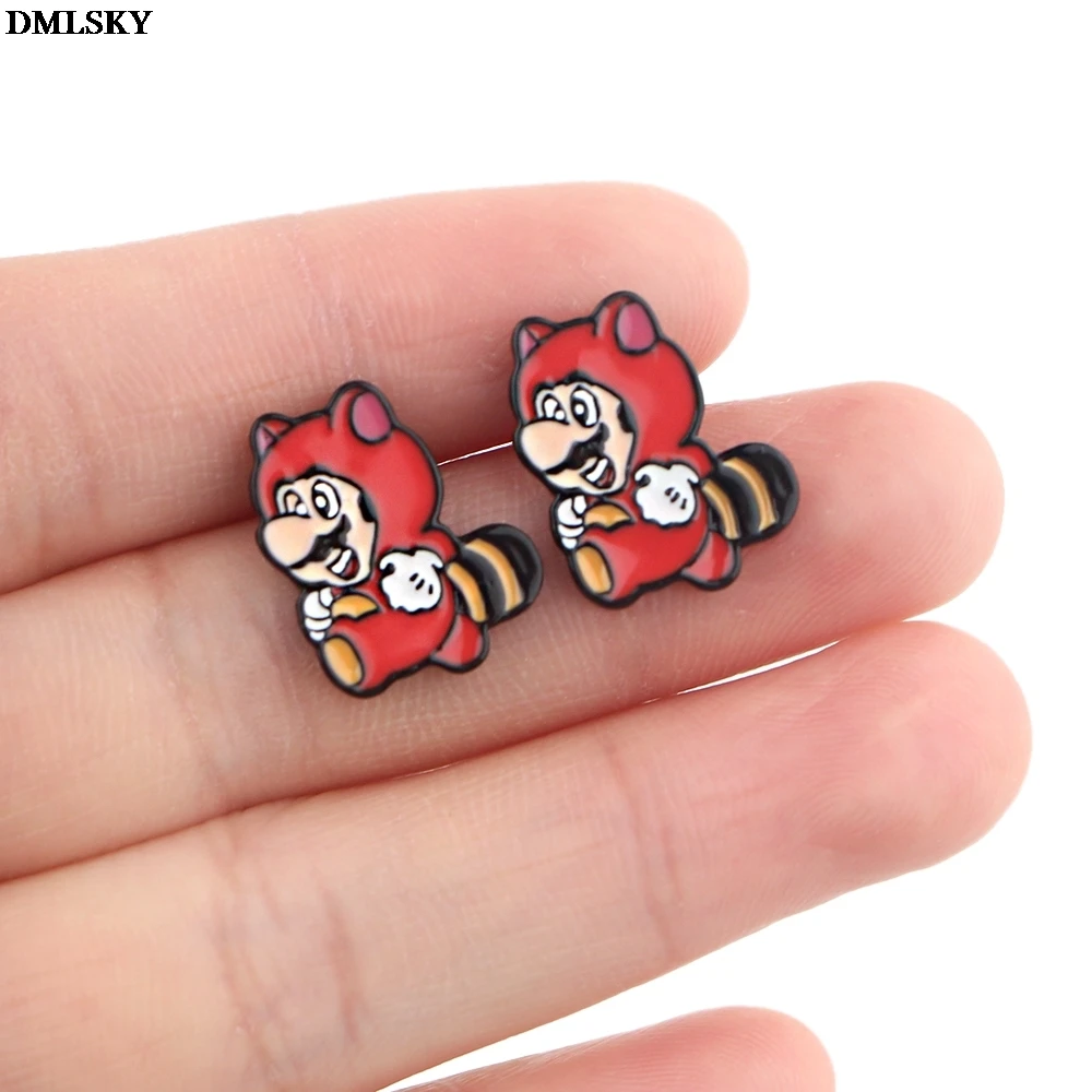

MD084 DMLSKY Cute Woman Stud Earrings Cartoon Earrings Jewelry Stud Earring Pendant for Girls Kids Gift