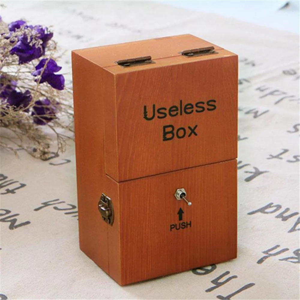 

Wooden Electronic Useless Box Leave Me Alone Funny Toy Gift for Boy and Kids interactive toys Stress-Reduction Desk Decoration